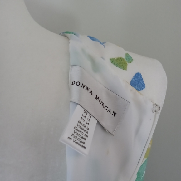 Donna Morgan Women's Watercolor Print Dress Size 14 - Picture 10 of 11